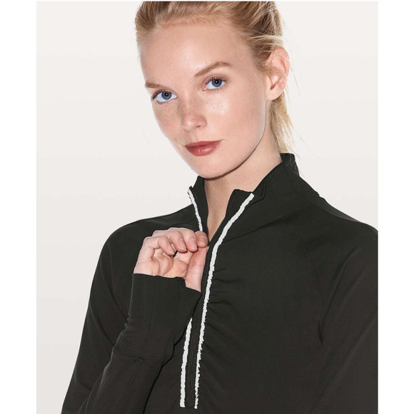 Lululemon Run 1/2 Zip Black Reflective Long Sleeve Black 4 NWOT - Picture 2 of 12
